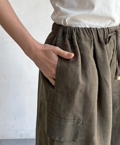 DouDou(ドゥドゥ)の「【セットアップ可能】ウォッシャブルコットンリネンハーフパンツ(その他パンツ・レディース・ブラック/カーキ・FREE)」の16枚目の写真