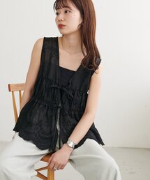 花柄シアーベスト