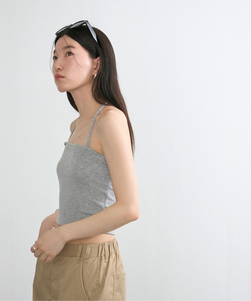 NUJOH（ヌゾ）の「Straight Neck Tube Top / ストレートネックチューブトップ（タンクトップ・レディース・グレー/アイボリー/ブラック・FREE）」の3枚目の写真