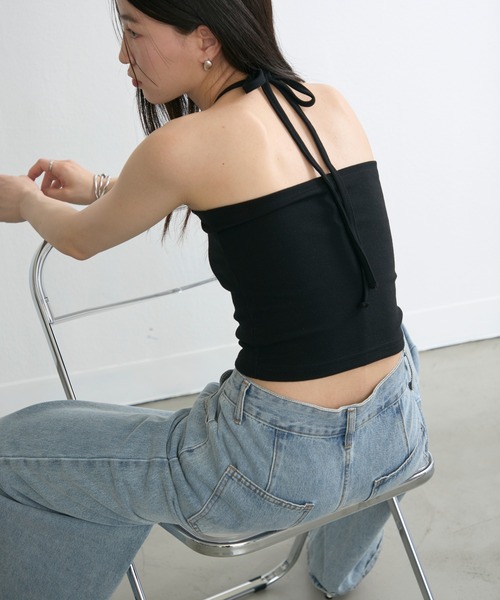 NUJOH（ヌゾ）の「Straight Neck Tube Top / ストレートネックチューブトップ（タンクトップ・レディース・グレー/アイボリー/ブラック・FREE）」の13枚目の写真