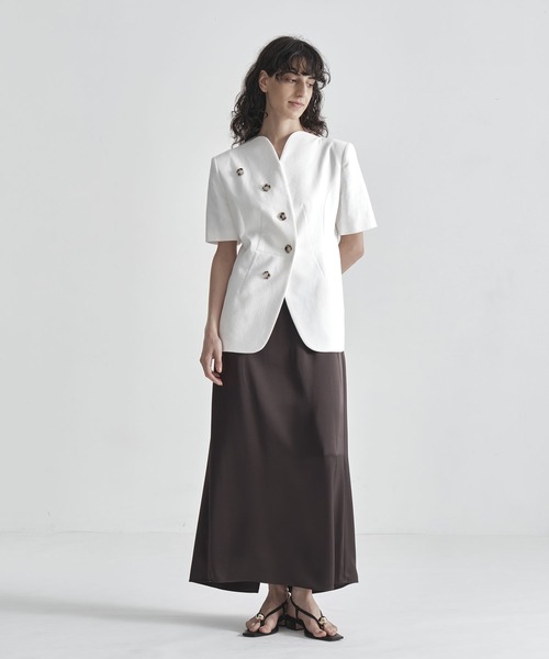 THE TOKYO(ザトウキョウ)の「【THE TOKYO/ザトウキョウ】Satin Tight Skirt/トリアセテートダブルサテンスカート(スカート・レディース・ベージュ/ブラウン/ブラック・2/1)」の11枚目の写真