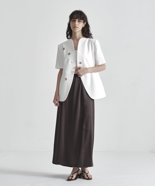 THE TOKYO(ザトウキョウ)の「【THE TOKYO/ザトウキョウ】Satin Tight Skirt/トリアセテートダブルサテンスカート(スカート・レディース・ベージュ/ブラウン/ブラック・2/1)」の12枚目の写真