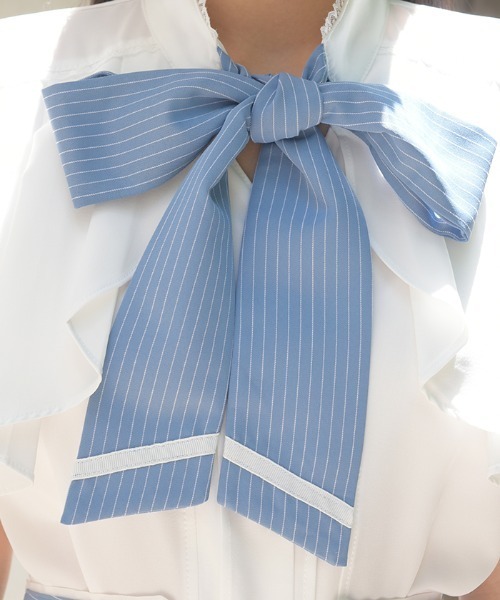 axes femme(アクシーズファム)の「リボン×フラシ半袖ブラウス(シャツ/ブラウス・レディース・ホワイト/グレー/レッド・MEDIUM/LARGE)」の10枚目の写真