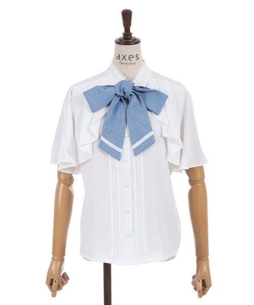 axes femme(アクシーズファム)の「リボン×フラシ半袖ブラウス(シャツ/ブラウス・レディース・ホワイト/グレー/レッド・MEDIUM/LARGE)」の14枚目の写真