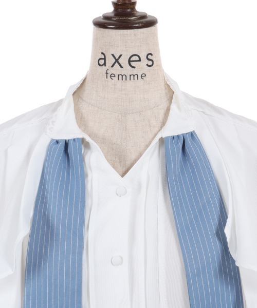 axes femme(アクシーズファム)の「リボン×フラシ半袖ブラウス(シャツ/ブラウス・レディース・ホワイト/グレー/レッド・MEDIUM/LARGE)」の17枚目の写真