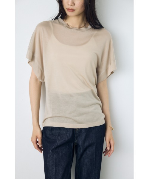 AZUL by moussy(アズールバイマウジー)の「ドレープフレンチスリーブTシャツ(Tシャツ/カットソー・レディース・オフホワイト/ベージュ/ブラック/ミント・SMALL/MEDIUM)」の4枚目の写真