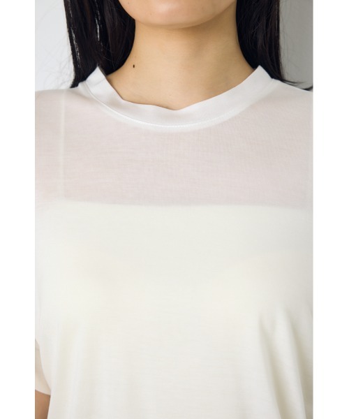AZUL by moussy(アズールバイマウジー)の「ドレープフレンチスリーブTシャツ(Tシャツ/カットソー・レディース・オフホワイト/ベージュ/ブラック/ミント・SMALL/MEDIUM)」の9枚目の写真