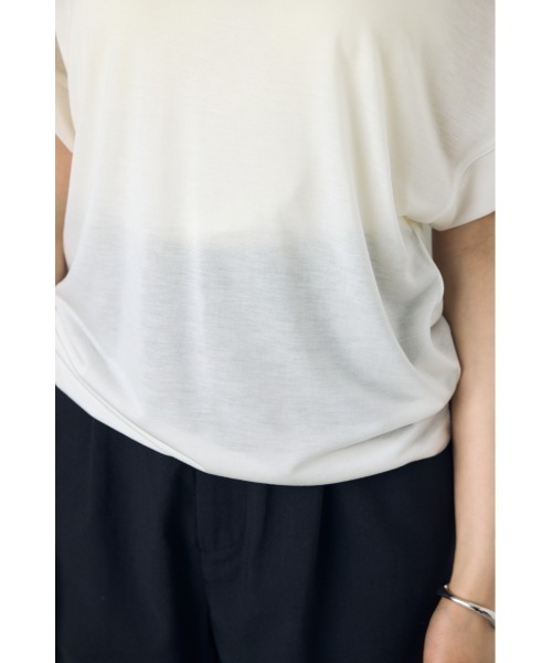 AZUL by moussy(アズールバイマウジー)の「ドレープフレンチスリーブTシャツ(Tシャツ/カットソー・レディース・オフホワイト/ベージュ/ブラック/ミント・SMALL/MEDIUM)」の11枚目の写真