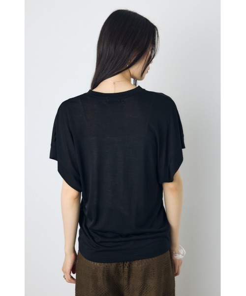 AZUL by moussy(アズールバイマウジー)の「ドレープフレンチスリーブTシャツ(Tシャツ/カットソー・レディース・オフホワイト/ベージュ/ブラック/ミント・SMALL/MEDIUM)」の14枚目の写真