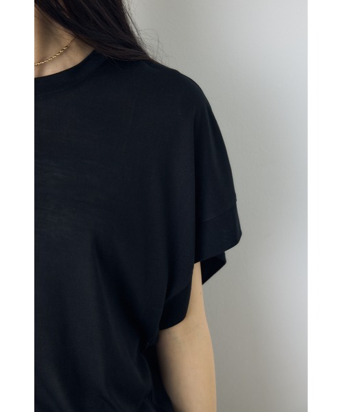 AZUL by moussy(アズールバイマウジー)の「ドレープフレンチスリーブTシャツ(Tシャツ/カットソー・レディース・オフホワイト/ベージュ/ブラック/ミント・SMALL/MEDIUM)」の17枚目の写真