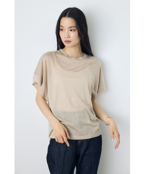 AZUL by moussy(アズールバイマウジー)の「ドレープフレンチスリーブTシャツ(Tシャツ/カットソー・レディース・オフホワイト/ベージュ/ブラック/ミント・SMALL/MEDIUM)」の19枚目の写真