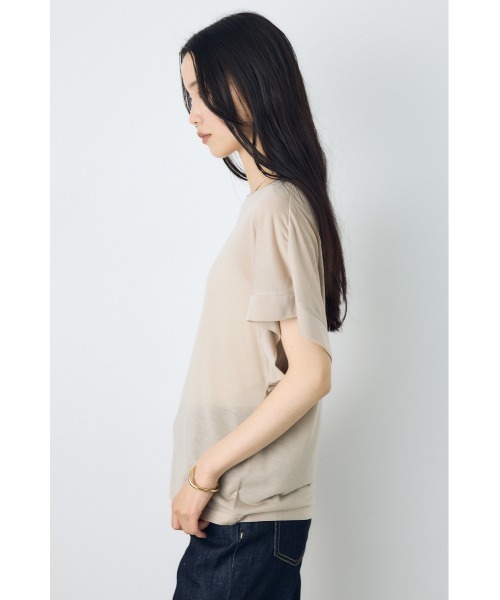 AZUL by moussy(アズールバイマウジー)の「ドレープフレンチスリーブTシャツ(Tシャツ/カットソー・レディース・オフホワイト/ベージュ/ブラック/ミント・SMALL/MEDIUM)」の20枚目の写真