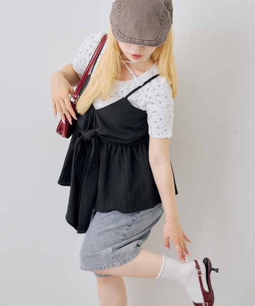 continuer de NICE CLAUP(コンティニューデナイスクラップ)の「フロントリボンキャミBL(シャツ/ブラウス・レディース・ホワイト系その他/オフホワイト/ブラック/ブラック系その他・FREE)」の11枚目の写真