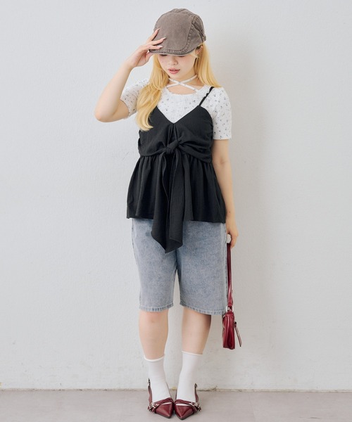 continuer de NICE CLAUP(コンティニューデナイスクラップ)の「フロントリボンキャミBL(シャツ/ブラウス・レディース・ホワイト系その他/オフホワイト/ブラック/ブラック系その他・FREE)」の12枚目の写真