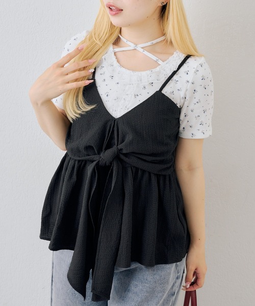 continuer de NICE CLAUP(コンティニューデナイスクラップ)の「フロントリボンキャミBL(シャツ/ブラウス・レディース・ホワイト系その他/オフホワイト/ブラック/ブラック系その他・FREE)」の13枚目の写真