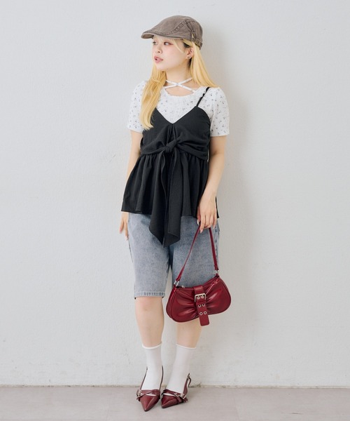 continuer de NICE CLAUP(コンティニューデナイスクラップ)の「フロントリボンキャミBL(シャツ/ブラウス・レディース・ホワイト系その他/オフホワイト/ブラック/ブラック系その他・FREE)」の16枚目の写真