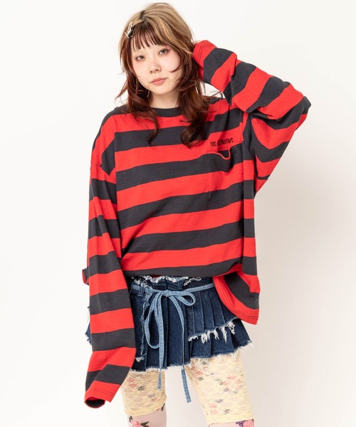 RNA(アールエヌエー)の「M2738 ボーダールーズロンT(Tシャツ/カットソー・レディース・パープル/スミクロ/ブラウン・MEDIUM)」の20枚目の写真