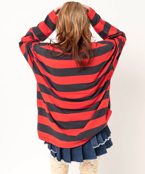 RNA(アールエヌエー)の「M2738 ボーダールーズロンT(Tシャツ/カットソー・レディース・パープル/スミクロ/ブラウン・MEDIUM)」の8枚目の写真