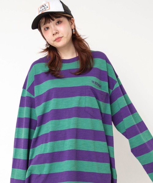 RNA(アールエヌエー)の「M2738 ボーダールーズロンT(Tシャツ/カットソー・レディース・パープル/スミクロ/ブラウン・MEDIUM)」の22枚目の写真