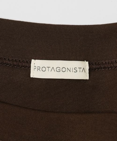 PROTAGONISTA（プロタゴニスタ）の「PROTAGONISTA/プロタゴ二スタ オフショルダーTシャツ（Tシャツ/カットソー・レディース・ブラウン/ブラック・FREE）」の22枚目の写真