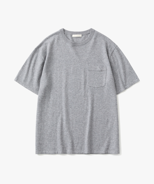 SUARE WOMEN(スアレウーマン)の「(ウィメンズ)コットンサマーウールボーイハーフニットメランジ(Tシャツ/カットソー・レディース・チャコールグレー・SMALL/MEDIUM)」の2枚目の写真