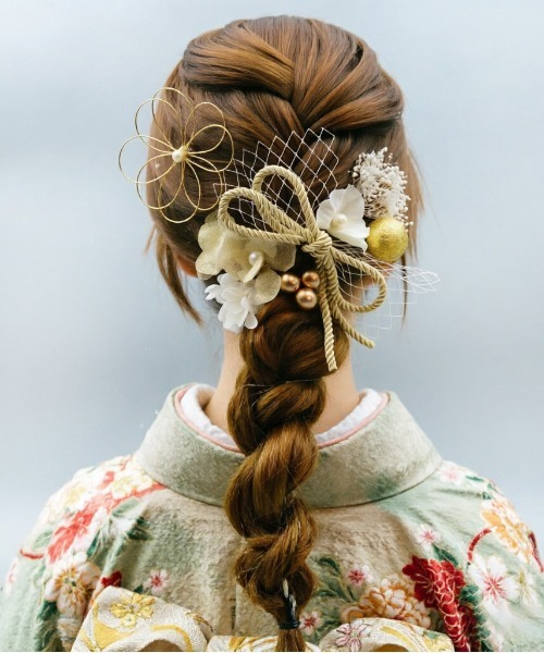 gossip!ロサンゼルス(ゴシップロサンゼルス)の「浴衣 ヘアアクセサリー 髪飾り パールピンニュアンスカラーフラワーレースリボン 浴衣ヘアアクセ 12点セット(和装小物・レディース・ホワイト・FREE)」の2枚目の写真