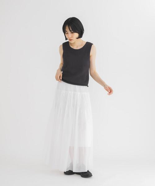 KBF(ケイビーエフ)の「タックプリーツフレアスカート(スカート・レディース・ブラック/ブラウン/オフホワイト・ONE)」の7枚目の写真