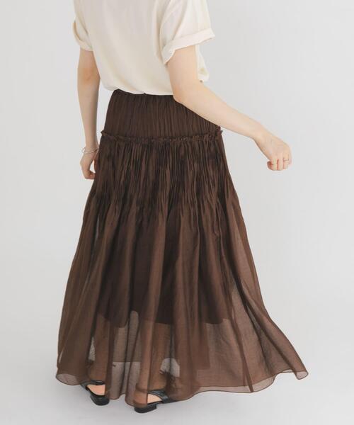 KBF(ケイビーエフ)の「タックプリーツフレアスカート(スカート・レディース・ブラック/ブラウン/オフホワイト・ONE)」の21枚目の写真