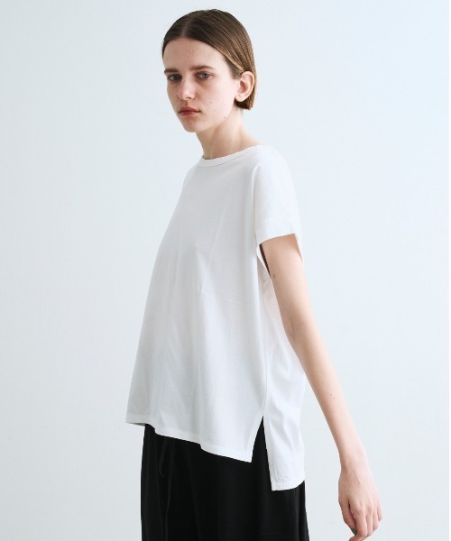 three dots(スリードッツ)の「ロングステープルヤーンTシャツ(Tシャツ/カットソー・レディース・ホワイト・SMALL)」の3枚目の写真
