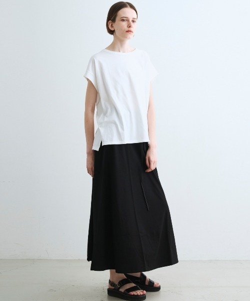 three dots(スリードッツ)の「ロングステープルヤーンTシャツ(Tシャツ/カットソー・レディース・ホワイト・SMALL)」の5枚目の写真