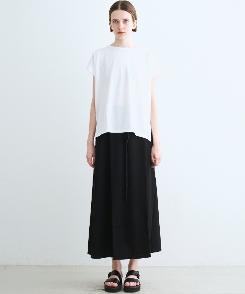 three dots(スリードッツ)の「ロングステープルヤーンTシャツ(Tシャツ/カットソー・レディース・ホワイト・SMALL)」の6枚目の写真