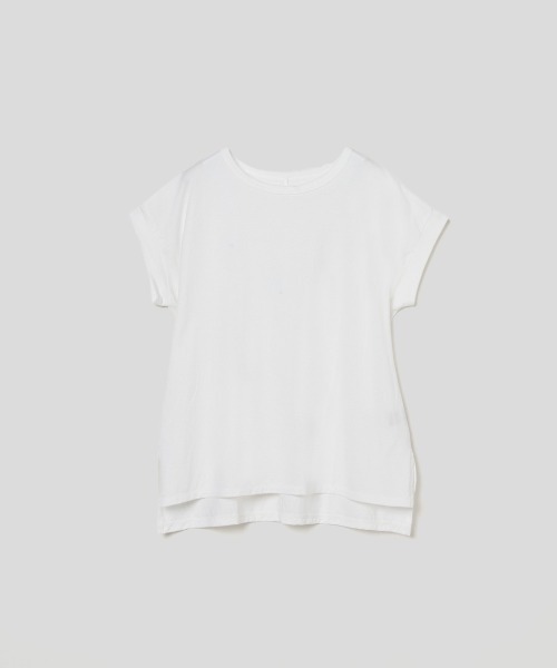 three dots(スリードッツ)の「ロングステープルヤーンTシャツ(Tシャツ/カットソー・レディース・ホワイト・SMALL)」の2枚目の写真