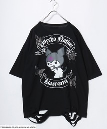 クロミ バックプリント ダメージ ビッグTシャツ / ラインストーン オーバーサイズ ユニセックス