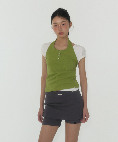 TWEE（トゥウィー）の「エト ヘンリーホルターネックスリーブレス（Tシャツ/カットソー・レディース・Beige/ダークグレー/オリーブ・SMALL/MEDIUM）」の18枚目の写真
