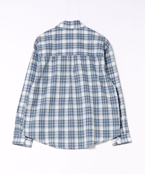 NOWLE（ノウル）の「【NOWLE】ルーズシルエット チェック柄 長袖シャツ / ヴィンテージライク オンブレ マドラスチェックシャツ（シャツ/ブラウス・メンズ・ブルー・LARGE/MEDIUM）」の11枚目の写真