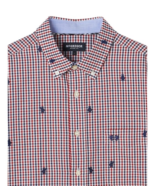 McGREGOR(マックレガー)の「ベアパナマ7分袖シャツ(シャツ/ブラウス・メンズ・ブラウン/レッド・L/M)」の3枚目の写真