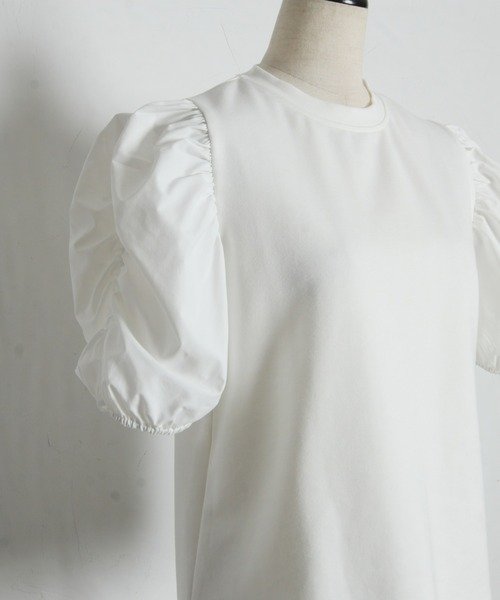 &. NOSTALGIA(アンドドットノスタルジア)の「ボリュームスリーブTシャツ(Tシャツ/カットソー・レディース・ブラック/ホワイト・M)」の17枚目の写真