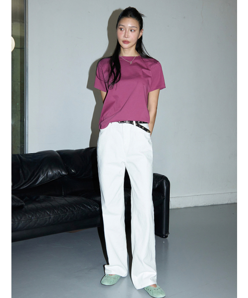 MORVE13(モルブ13)の「アセンティックシルケットTシャツ(Tシャツ/カットソー・レディース・サンドベージュ/ピンク/アイボリー/ブラック/ネイビー/ブラウン系その他・SMALL/MEDIUM)」の7枚目の写真