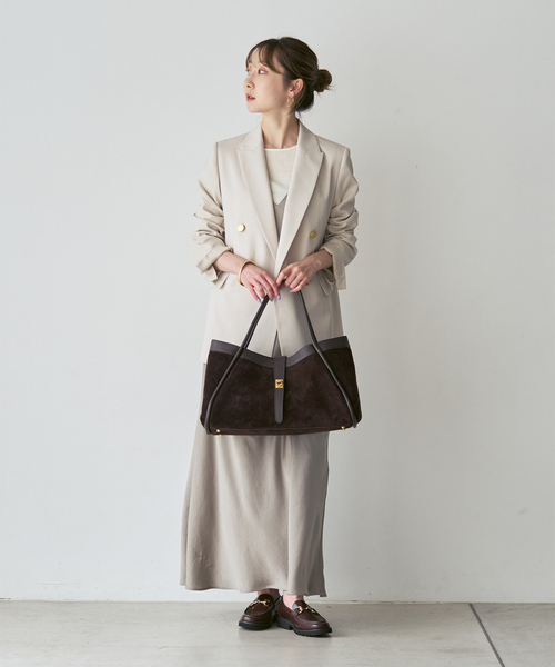 AULENTTI(オウレンティ)の「AULENTTI/オウレンティ 金具付きスウェードトートBAG(トートバッグ・レディース・ベージュ/ブラウン・FREE)」の4枚目の写真