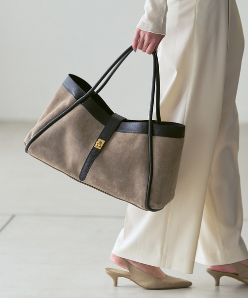AULENTTI(オウレンティ)の「AULENTTI/オウレンティ 金具付きスウェードトートBAG(トートバッグ・レディース・ベージュ/ブラウン・FREE)」の5枚目の写真