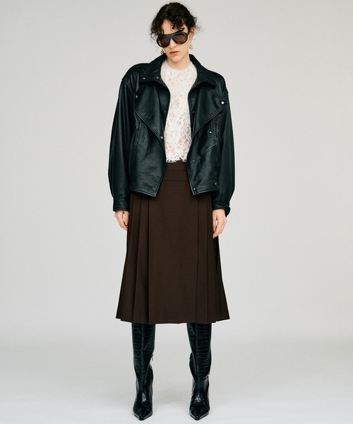 PRANK PROJECT（プランクプロジェクト）の「【2026Autumn Pre-Order】ダブルウエストプリーツスカート / Double-Waist Pleated Skirt（スカート・レディース・ブラウン/ネイビー/ベージュ・38/36）」の11枚目の写真