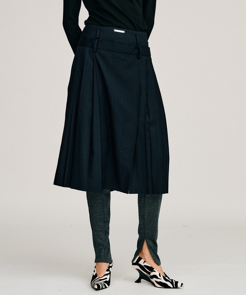 PRANK PROJECT（プランクプロジェクト）の「【2026Autumn Pre-Order】ダブルウエストプリーツスカート / Double-Waist Pleated Skirt（スカート・レディース・ブラウン/ネイビー/ベージュ・38/36）」の13枚目の写真