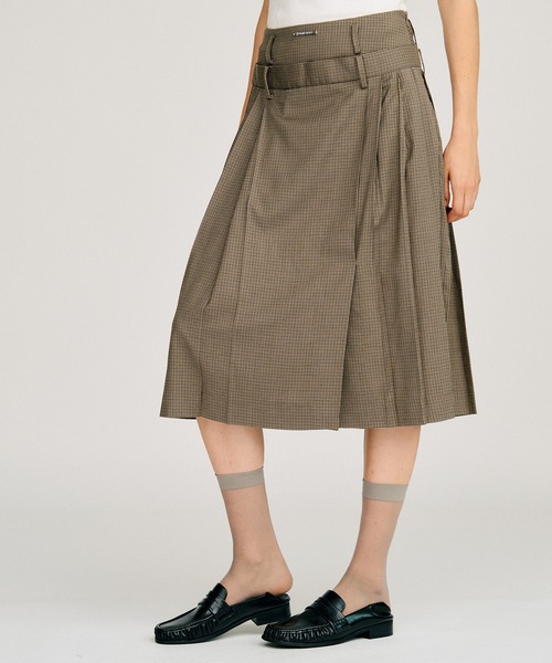PRANK PROJECT（プランクプロジェクト）の「【2026Autumn Pre-Order】ダブルウエストプリーツスカート / Double-Waist Pleated Skirt（スカート・レディース・ブラウン/ネイビー/ベージュ・38/36）」の15枚目の写真