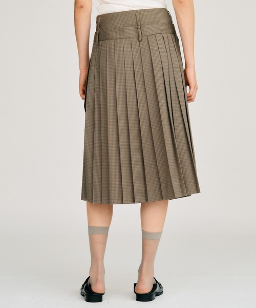 PRANK PROJECT（プランクプロジェクト）の「【2026Autumn Pre-Order】ダブルウエストプリーツスカート / Double-Waist Pleated Skirt（スカート・レディース・ブラウン/ネイビー/ベージュ・38/36）」の16枚目の写真