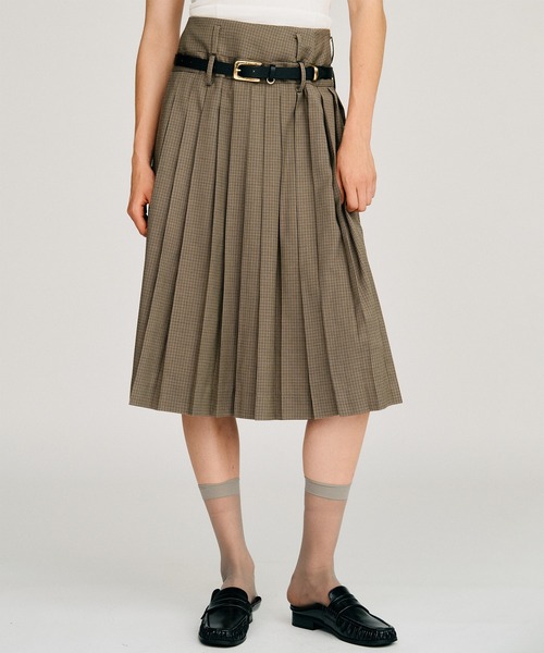 PRANK PROJECT（プランクプロジェクト）の「【2026Autumn Pre-Order】ダブルウエストプリーツスカート / Double-Waist Pleated Skirt（スカート・レディース・ブラウン/ネイビー/ベージュ・38/36）」の18枚目の写真