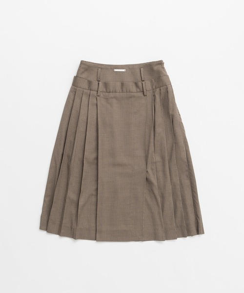 PRANK PROJECT（プランクプロジェクト）の「【2026Autumn Pre-Order】ダブルウエストプリーツスカート / Double-Waist Pleated Skirt（スカート・レディース・ブラウン/ネイビー/ベージュ・38/36）」の20枚目の写真