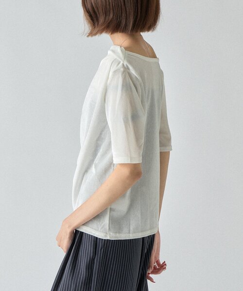 goocy(グーシー)の「シアーベロアドレープ半袖トップス(Tシャツ/カットソー・レディース・グレー/ブラウン/ブラック/ホワイト・FREE)」の13枚目の写真