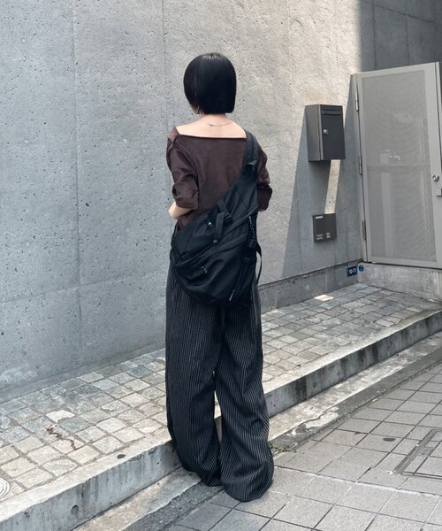 goocy(グーシー)の「シアーベロアドレープ半袖トップス(Tシャツ/カットソー・レディース・グレー/ブラウン/ブラック/ホワイト・FREE)」の17枚目の写真