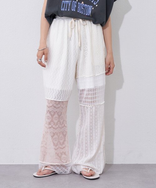 etsinta(エシンタ)の「【etsinta】レースパッチワークパンツ(その他パンツ・レディース・オフホワイト・ONE SIZE)」の14枚目の写真