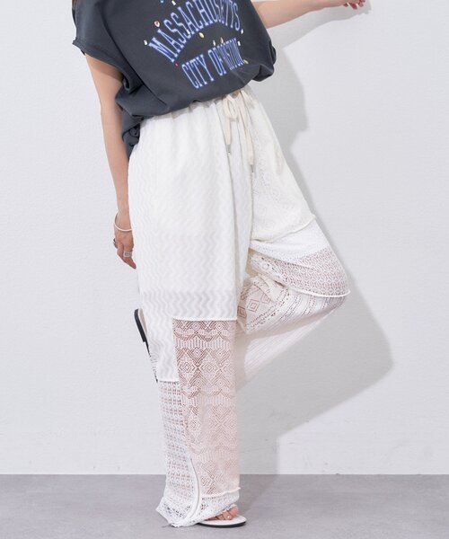 etsinta(エシンタ)の「【etsinta】レースパッチワークパンツ(その他パンツ・レディース・オフホワイト・ONE SIZE)」の17枚目の写真